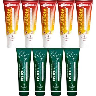 Imagem de Kit 5 Pomada Milagrosa 150G + 4 Pomada Fisiofort 150G