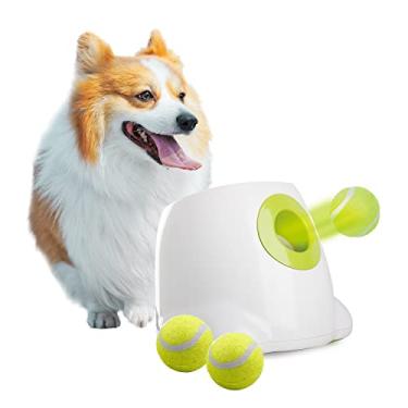 Imagem de AFP Lançador Automático de Bolas para Cães Interativo Filhote de Cachorro Pet Ball Máquina de Pegar, 3 Bolas Incluídas (5 cm) para Cães de Tamanho Pequeno