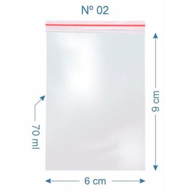 Imagem de 100 Saco Plástico Zip Lock Nº2 - AAZ