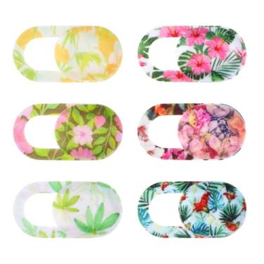 Imagem de JIEYAO 6 peças de capa para câmera de laptop, flor fofa, capa ultrafina para webcam, capa deslizante para câmera de celular, bloqueador de slides, para laptop, desktop, PC, tablet