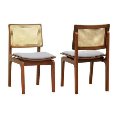 Imagem de Kit 2 Cadeiras Gus Madeira Maciça Encosto Telinha Assento Anatômico Es