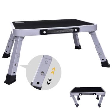 Imagem de GLIGAM Banquinho, Banquinhos Dobráveis Ajustáveis Para Adultos E Idosos, Banquinho Dobrável, Escada Com Plataforma Antiderrapante Pés De Borracha Cozinha, Cama, Jardim, Trailer, Uso Em Escritório, C