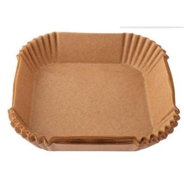 Imagem de Forma de Papel Quadrada Descartável P/ Air Fryer Fritadeira Elétrica 5