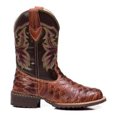 Imagem de Bota Country Masculina Bico Redondo Texana Escamada Couro - CAMPERO, M
