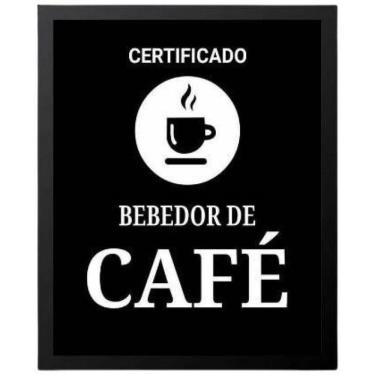 Imagem de Quadro Decorativo Certificado Bebedor Café Com Vidro 24X18Cm