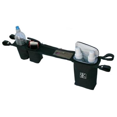 Imagem de J.L. Childress DoubleCOOL, organizador e armazenamento de acessórios para carrinho de bebê, inclui porta-copos, compartimentos com zíper, bolsos de malha e refrigerador, preto