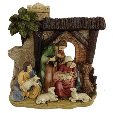 Imagem de Presépio Sagrada Familia Resina 15Cm X 15Cm