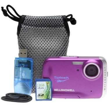 Imagem de Câmera digital à prova d'água WP5-P Splash WP5 de 12 MP com cartão de memória de 2 GB (Roxa) da Bell and Howell
