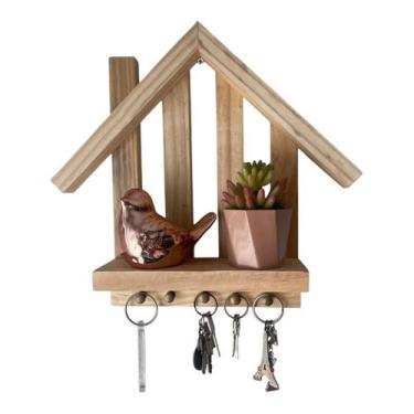 Imagem de Porta Chaves Casa Personalizado Padrão C/ Prateleira Moderna - Oliva S