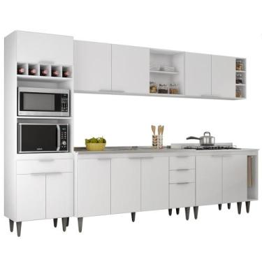 Imagem de Armário de Cozinha CP07 Com Pia 150cm Pérola Z34 Branco - Mpozenato, B