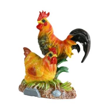 Imagem de WeiLaiKeQi Estatueta de galinha, decoração para casa, figura de e galinha, estátua de animal, escultura de para mesa, artesanato, decoração de quintal,