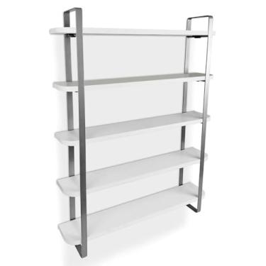 Imagem de Expositor De Esmalte Arusi Nicho Organizador 5 Prateleiras - Prata/branco