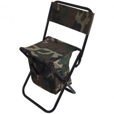 Imagem de Cadeira Banqueta De Pesca Camping Com Porta Objetos Encosto