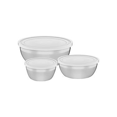 Imagem de Conjunto De Potes Em Aço Inox Com Tampa Plástica Freezinox 3pçs - Tramontina