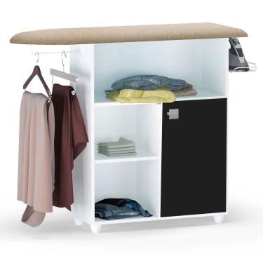 Imagem de Tábua De Passar Roupa Com Balcão Vitória Branco-preto 107 Cm - Pallazio