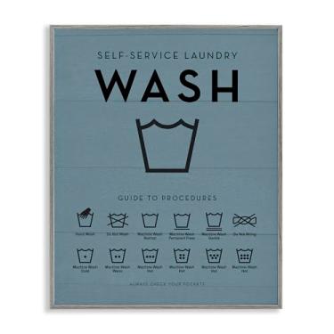 Imagem de Stupell Industries Quadro de lembretes de lavanderia cinza emoldurado Giclee Art Design por Lettered and Lined, 61 x 76 cm