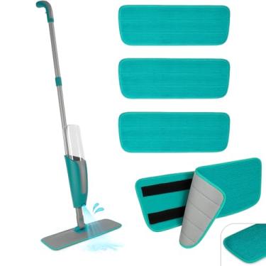 Imagem de Mop Spray Fit Esfregao Para Limpeza da Casa Com Gatilho e Reservatorio Dispenser Para Agua Desinfetante + 3 Refil de Microfibra (Borrifa, limpa e Seca) Limpeza Simples e Facil MOP SPRAY CASA LIMPA