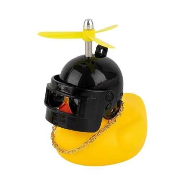Imagem de Pato Amarelo Capacete De Motocicleta Ornamento De Carro Bonito Equitaç