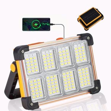 Imagem de Vcwtty Luz De Trabalho Solar Led 120 W, Holofote Portátil 144 10000 Lm Com Suporte, Banco Energia Recarregável 4 Modos, À Prova D'Água Ip65 Para Externo Em Camping, Pesca, Reparo Automóveis E Mecâni