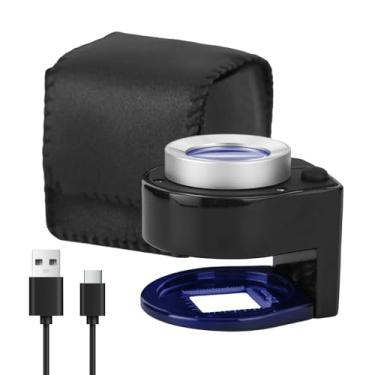 Imagem de HunterBee Lupa De Metal 30X, Para Tecido, Teste Linho Com 6 Leds E Luz Uv, Balança Vidro Costura, Têxtil, Leitura Mapas