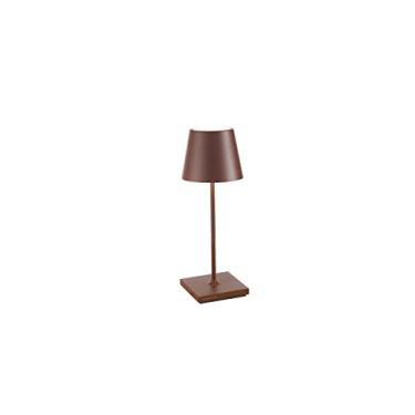 Imagem de Zafferano Mini Lâmpada Poldina Pro, Luminária De Mesa Recarregável Sem Fio Com Controles Por Toque, Adequada Para Interiores E Exteriores, Dimmer, 2200-3000 K, Altura 29 Cm, Cor Ferrugem