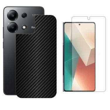 Imagem de Película Hidrogel + Adesivo Fibra De Carbono Para Redmi Note 13 5g - Preta