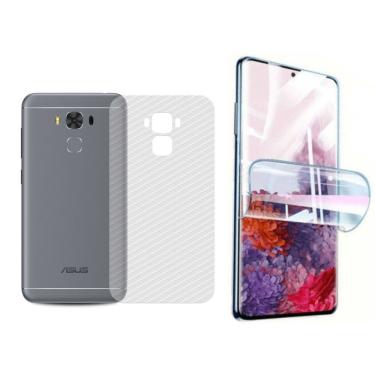 Imagem de Película Hidrogel + Adesivo Fibra De Carbono Para Asus Zenfone 3 Max 5.2 - Transparente