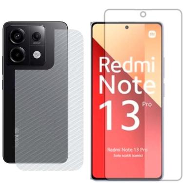 Imagem de Película Hidrogel + Adesivo Fibra De Carbono Para Redmi Note 13 Pro 5g - Transparente