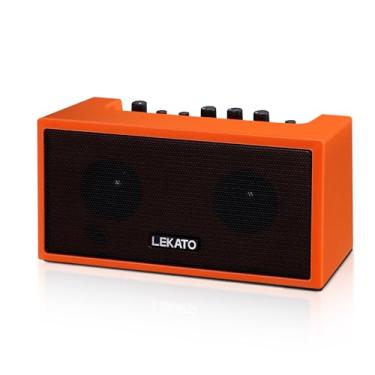 Imagem de LEKATO Mini Amplificador De Guitarra Recarregável, Amplificador De Guitarra Elétrica Com Efeitos De Overdrive Limpos, Amplificador De Baixo Pequeno De 5 W, Amplificador De Baixo Bluetooth Para Prát