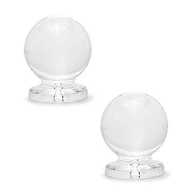 Imagem de MroMax Mini puxador pequeno de acrílico redondo 16 mm de diâmetro pequeno puxador brilhante transparente decoração fofa para caixa de joias, estojo de presente e caixa de maquiagem, 2 peças