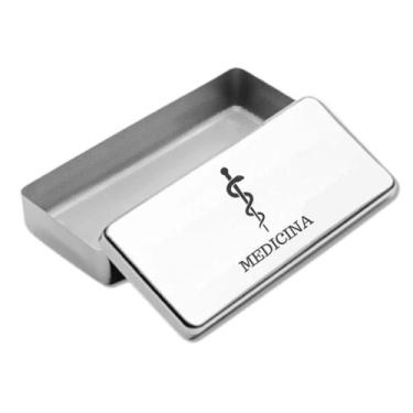 Imagem de Estojo Inox Autoclavavel Personalizado a Laser Medicina - Love Saude, 