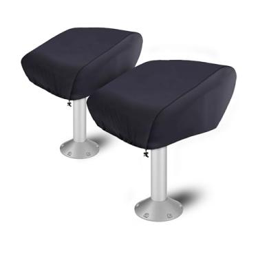 Imagem de YOUSEEN Capa de cadeira dobrável para barco de grau marítimo (pacote com 2), capas de cadeira resistentes a UV para iate, barco de pesca e caiaque (cinza, 61 cm C x 56 cm L x 63 cm)