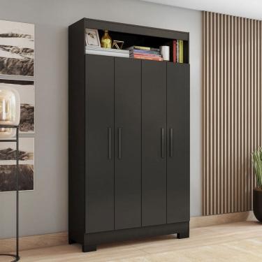 Imagem de Armário Multiuso Charge 4 Portas Preto Tx - Pnr Móveis