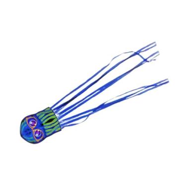 Imagem de Colaxi Pipa de polvo grande, pipa de desenho animado, elegante, fácil de empinar, de praia de cauda longa, jogo de voo infantil para parque, jardim e praia, Azul