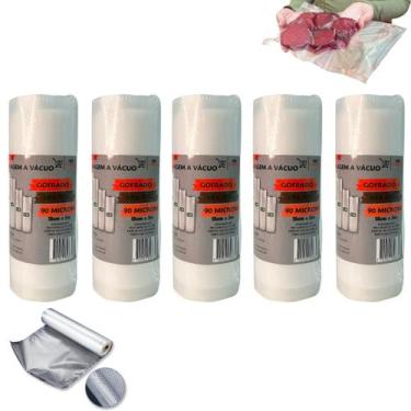 Imagem de Bobina Refil Seladora Vacuo 5un 15cm X 5m Conservar Alimentos Cella Ec