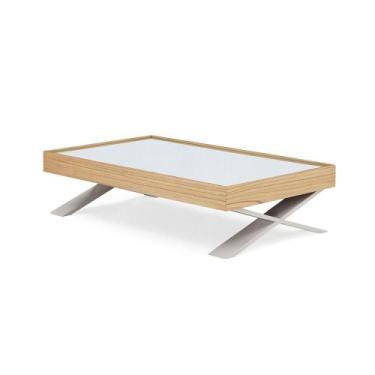 Imagem de Mesa de Centro Sorotov Base Off White Tampo Espelhado 180cm - 77349 - 