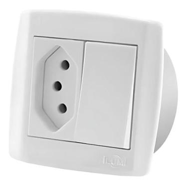 Imagem de KIT Placa Suporte p/ Moveis + Tomada 10A + Interruptor Ilumi