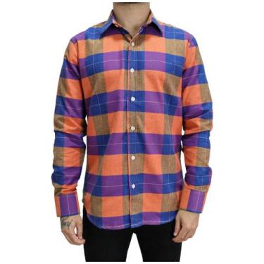Imagem de Camisa Masculina Xadrez Flanela Manga Longa Colorida - Upclow, Colorid