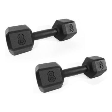 Imagem de Halter Sextavado Pintado 8Kg  HSP08 - GOHARDBR