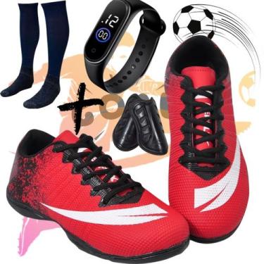 Imagem de Chuteira Futsal Quadra Adulto Infant com MEIÃO RELOGIO E CANELEIRA Col