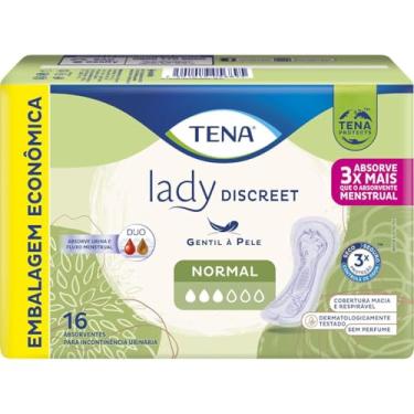 Imagem de Tena Lady Discreet, Absorvente para Incontinência Urinária Leve, Normal, sem abas - 16 unidades
