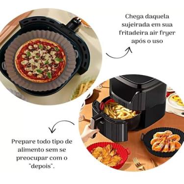 Imagem de Forma De Silicone Flexível Reutilizável Antiaderente Para Fritadeira Elétrica Air Fryer Forno Microondas SOLUTECH