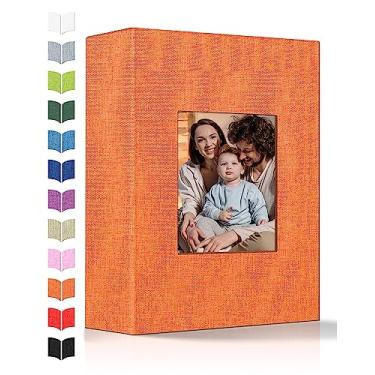 Imagem de Artfeel Álbum De Fotos 4X6 Com 100 Bolsos, Álbuns Deslizantes, Capa Linho, Janela Frontal, Página Branca Vertical Para Casamento, Família, Aniversário, Bebê, Férias