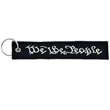 Imagem de Chaveiro Apex Imports We The People America Preto/Branco Remove Before Flight 14 cm x 2,5 cm para motocicleta ATV carro caminhão chaveiro