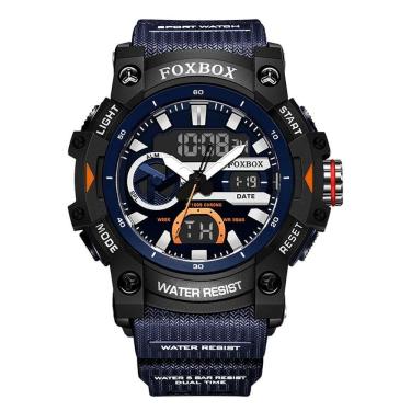 Imagem de Relógio De Quartzo Masculino Esportivo Digital Led 5atm A Prova D´agua Azul Marinho