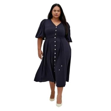 Imagem de City Chic Vestido feminino plus size - Dahlia, Azul marino, 18