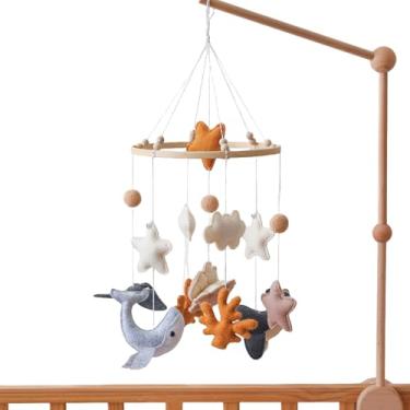Imagem de Móbile Para Berço, Sino De Cama, Animais Marinhos De Feltro Brinquedos Penduráveis De Desenho Animado Sino De Decoração Para Quarto De Bebé Meninos E Meninas No Berçário E Dormitório