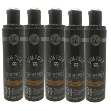 Imagem de Kit 5 Shampoo Escurecedor Dom Pelo Nova formula 250ml 3 em 1 Cabelo, Barba, Bigode