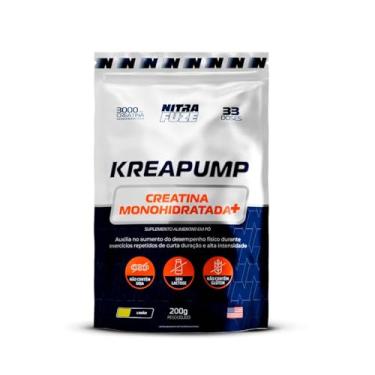 Imagem de KreaPump – Creatina Monohidratada + Pump | Suporte para Energia, Força sem limites e maior absorção | Performance Avançada em Treinos Intensos | NitraFuze (200g - 33 doses, Limão)