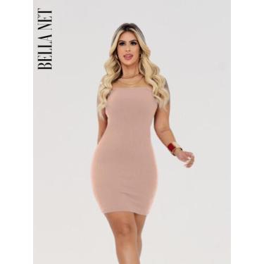 Imagem de Vestido sem alça Tubinho Curto Bandeau Sem Alças Tecido Grosso Anarrug